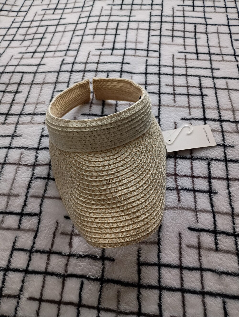 Straw Studios Beige Straw Visor One Size Fits All NEW WITH TAGS